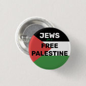 JUDEN FÜR EINE KOSTENLOSE PALESTINE FLAG RED BLACK BUTTON (Vorne & Hinten)