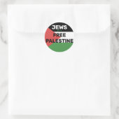 JUDEN FÜR EINE KOSTENLOSE PALESTINE FLAG RED BLACK RUNDER AUFKLEBER (Tasche)