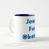 Juden für Obama-Tasse Zweifarbige Tasse (Vorderseite Links)