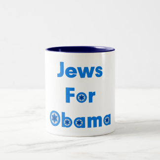 Juden für Obama-Tasse Zweifarbige Tasse