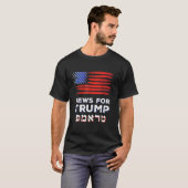 Juden für Trump 2024 Israel USA Hebräische Wahlen T-Shirt (Vorne ganz)