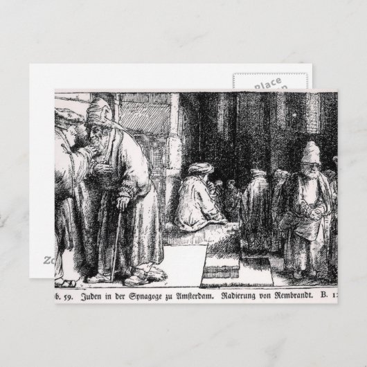 Juden in der Synagoge in Amsterdam Postkarte (Vorne/Hinten)