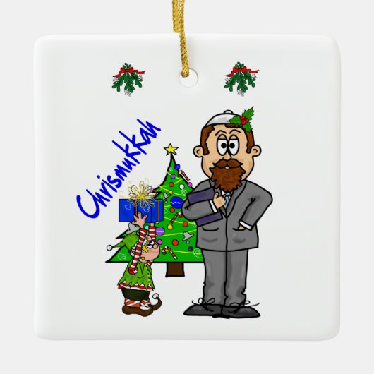 Judenman Elf Chrismukkah Ornament (Vorderseite)