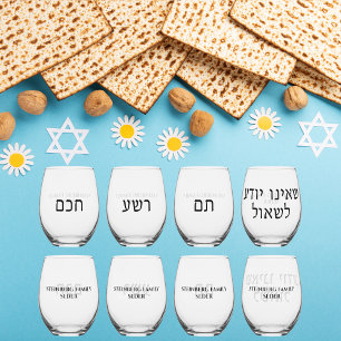 Judenurlaub Hebräischer Pesach Pessach Seder Weinglas Ohne Stiel