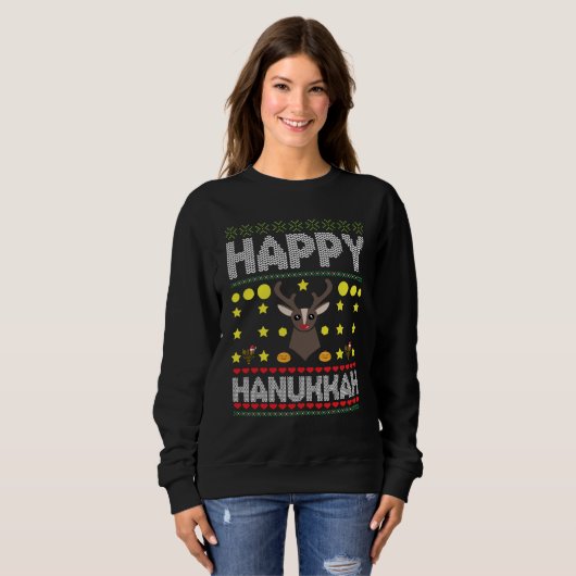 Judenurlaub - Ugly Hanukkah Sweater Sweatshirt (Vorne ganz)