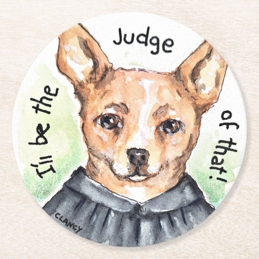 Judge Dog Paper Untersetzer (Vorderseite)