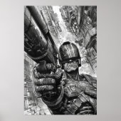 Judge Dredd mit Shotgun - Retro-Sci-Fi-Poster Poster (Vorne)