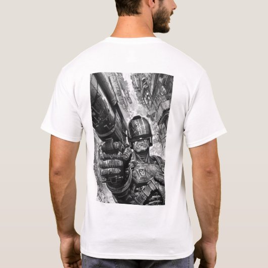 Judge Dredd Retro Shotgun T - Shirt (Rückseite)