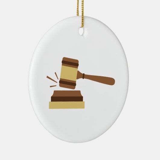 Judge Gavel Keramik Ornament (Rechts)