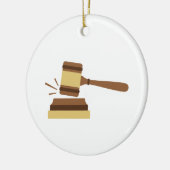 Judge Gavel Keramik Ornament (Links)