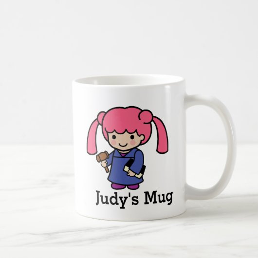Judge Girl mit Buch und Gavel Kaffeetasse (Rechts)