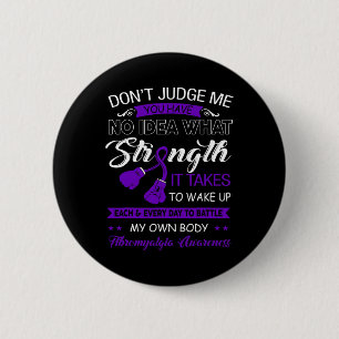 Judge Me No - Lila Ribbon Fibromyalgie Bewusstsein Button