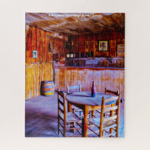 Judge Roy Bean Saloon Texas.Weihnachtsgrüße Puzzle