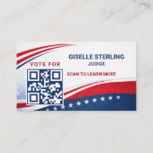 Judge Voter Election Campaign Photo QR Code Visitenkarte (Rückseite)