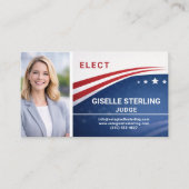 Judge Voter Election Campaign Photo QR Code Visitenkarte (Vorderseite)