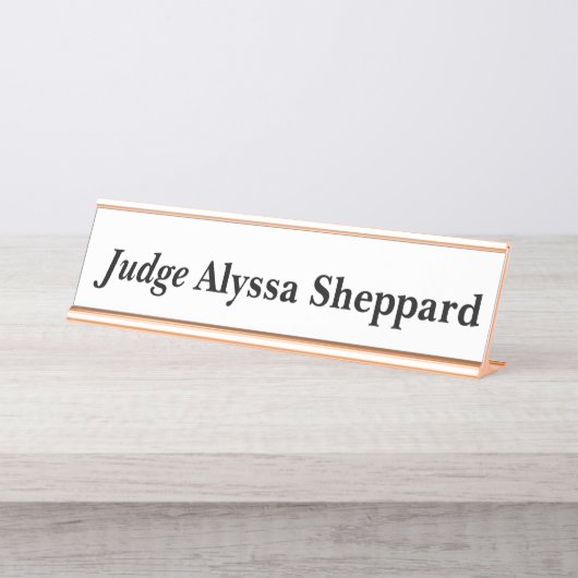 Judge White Schreibtischnamensplakette (Vorderseite )