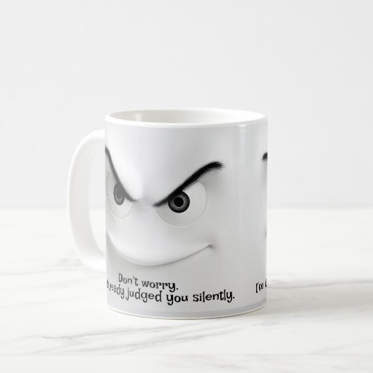 Judged You, Add Name Message,  Expressive Face  Kaffeetasse (Vorderseite Links)