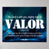 Judges 6:12 VALOR Mighty Man Christian Poster (Vorne)