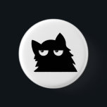 Judging Black Cat Funny Minimal Cat Design Button<br><div class="desc">A funny minimalist black cat with a judging expression and unimpressed eyes. This sarcastic cat design perfectly captures that classic cat attitude everyone loves. Simple, clean, and expressive, this design is great for people who love cats with personality. Perfect for introverts, cat lovers, and anyone who enjoys humorous animal designs....</div>