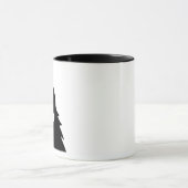 Judging Black Cat Funny Minimal Cat Design Tasse (Zentrum)