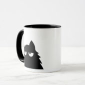 Judging Black Cat Funny Minimal Cat Design Tasse (Vorderseite Links)