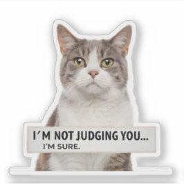 Judging Cat Sarcastic Quote Minimal Art Aufkleber