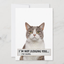 Judging Cat Sarcastic Quote Minimal Art Feiertagskarte