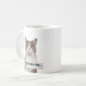 Judging Cat Sarcastic Quote Minimal Art Kaffeetasse (Vorderseite Links)