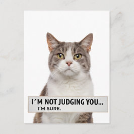 Judging Cat Sarcastic Quote Minimal Art Postkarte