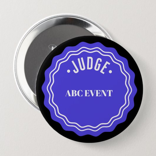 Judging Contest Modern Ribbon Judge Button (Vorne & Hinten)