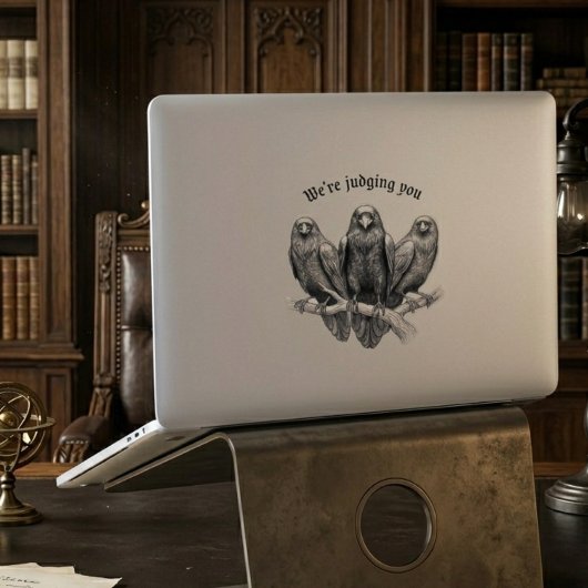 Judging Crows Funny Sarcastic Raven Gothic Aufkleber