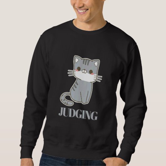 Judging Meme Retro Style Vintage Cats Sweatshirt (Vorderseite)