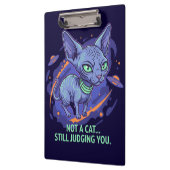 Judging Sphynx Cat Sci-Fi Cartoon Art Klemmbrett (Links)