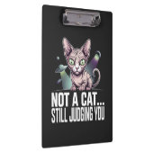 Judging Sphynx Cat UFO Alien Sarcastic Art Klemmbrett (Rechts)