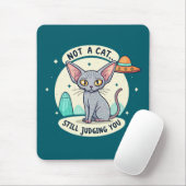 Judging Sphynx Cat UFO Sarcastic Cartoon Art Mousepad (Mit Mouse)