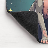 Judging Sphynx Cat UFO Space Cartoon Art Mousepad (Ecke)