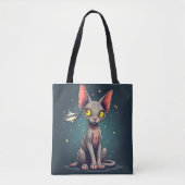 Judging Sphynx Cat UFO Space Cartoon Art Tasche (Vorderseite)