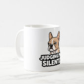 Judging You Silently - Fawn Frenchie Sticker Kaffeetasse (Vorderseite Links)