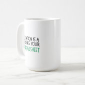 Judging Your Spreadsheet, Funny Accountant gift Kaffeetasse (Vorderseite Links)