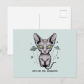 Judgmental Sphynx Cat in Space Art Postkarte (Vorne/Hinten)