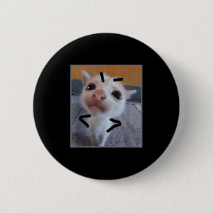 Judgy Kitty Funny Cat Lover Angry Kitten Meme Nied Button