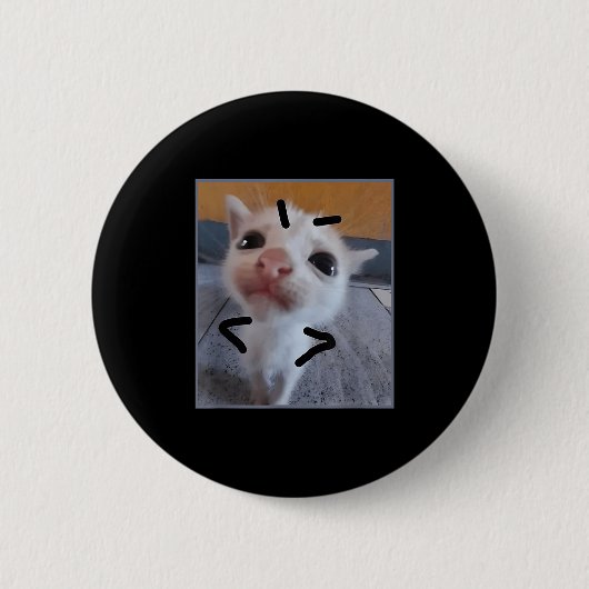 Judgy Kitty Funny Cat Lover Angry Kitten Meme Nied Button (Vorderseite)