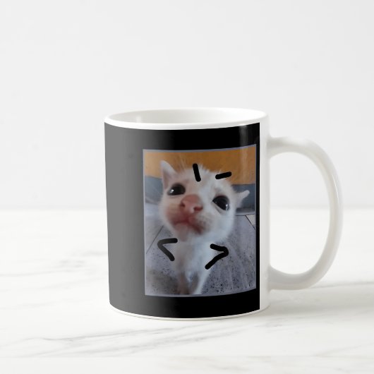 Judgy Kitty Funny Cat Lover Angry Kitten Meme Nied Kaffeetasse (Rechts)