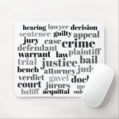 Judicial Legal Terns Word Cloud Design Mousepad (Mit Mouse)