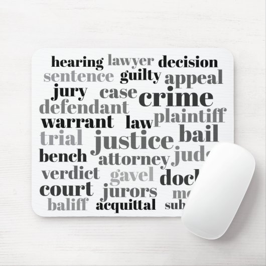 Judicial Legal Terns Word Cloud Design Mousepad (Mit Mouse)