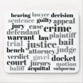 Judicial Legal Terns Word Cloud Design Mousepad (Vorne)