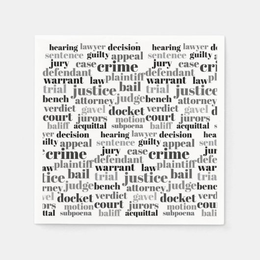 Judicial Legal Terns Word Cloud Design Serviette (Vorderseite)