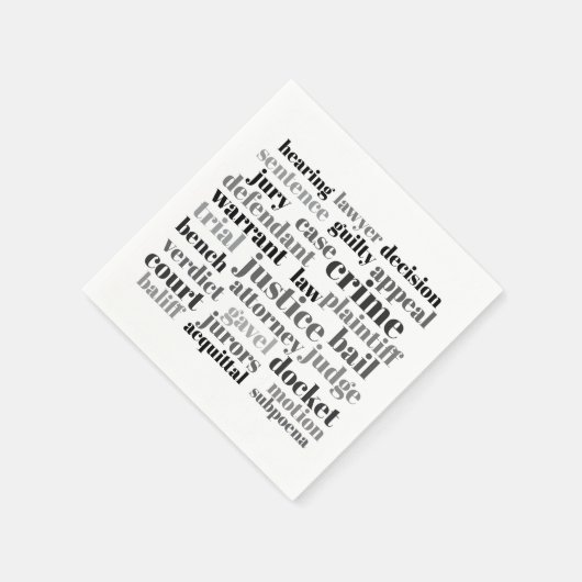 Judicial Legal Terns Word Cloud Design Serviette (Ecke)