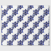Jüdisch-Candlesticks-and-Star-1-weiß Geschenkpapier (Flach)