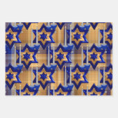 Jüdisch-Candlesticks-and-Stars-SET-3 Geschenkpapier Set (Vorderseite 2)